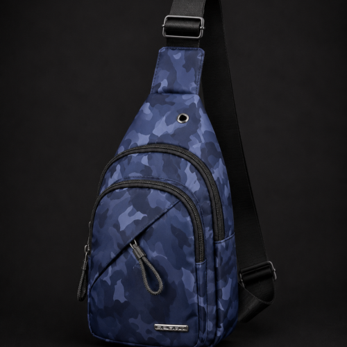 Premium Blue Camo Sling Bag