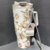 Floral Print 30oz Stainless Steel Vacuum Insulated Tumbler – Cream