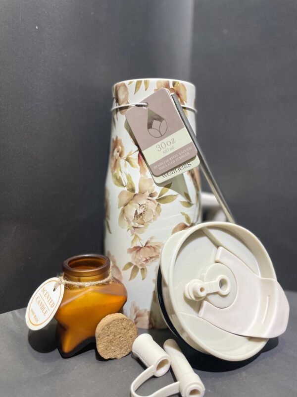Floral Print 30oz Stainless Steel Vacuum Insulated Tumbler – Cream