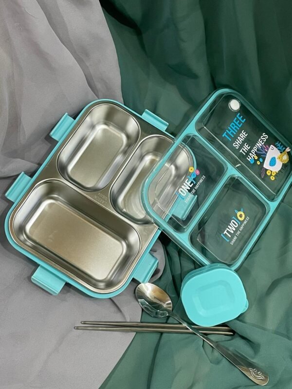 3-Compartment Stainless Steel Lunch Box