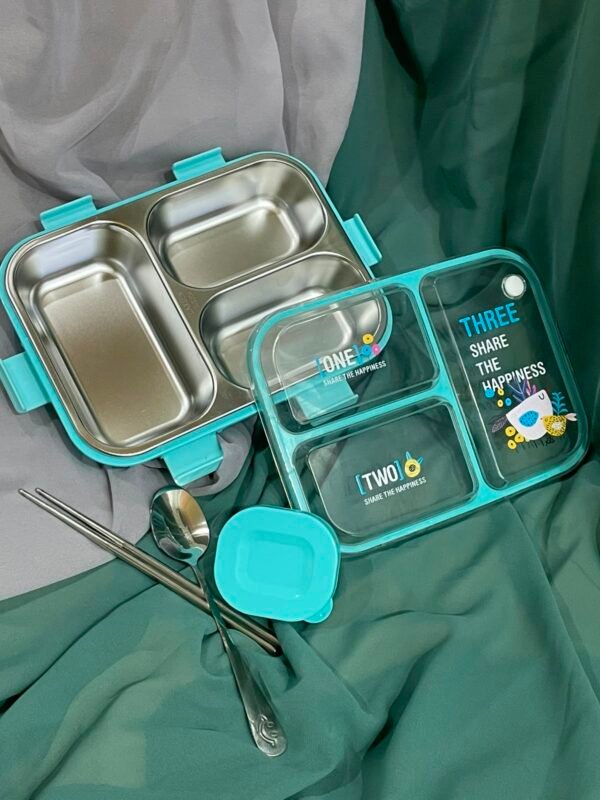 3-Compartment Stainless Steel Lunch Box