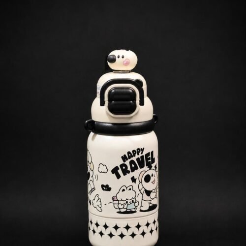 Kids Cartoon Water Bottle with 3D Character Cap
