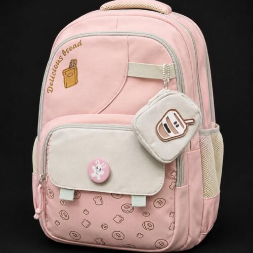 Girls Cute Pink School Backpack