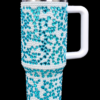 Sea Green and White Crystal design tumbler