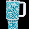 Sea Green and White Crystal design tumbler
