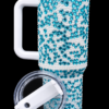 Sea Green and White Crystal design tumbler